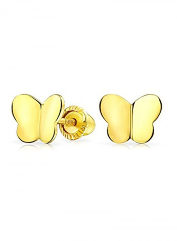 14-Karat Gold Plated Butterfly Shape Stud Earrings