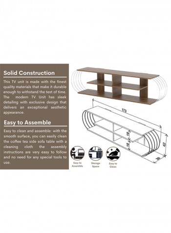 Case TV Unit Walnut Chrome