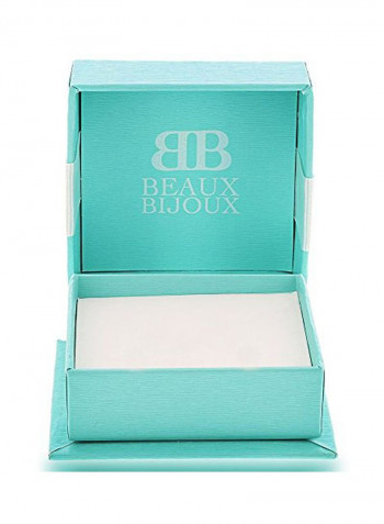 925 Sterling Silver Larimar Studded Square Pendant Necklace