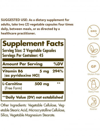 L-Carnitine - 90 Vegetable Capsules