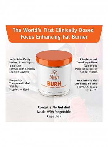 Genius Burn Smart Weight Management Plus Cognitive Performance - 60 Veggie Capsules