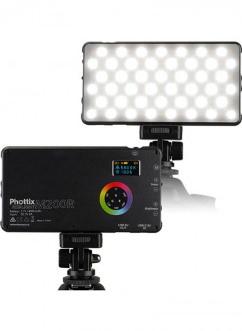 M200R RGB LED On-Camera Light Panel With USB Power Bank Black