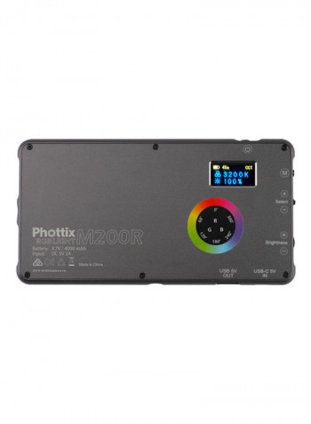M200R RGB LED On-Camera Light Panel With USB Power Bank Black
