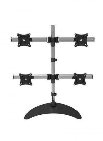 Quad Monitor Adjustable TV Stand Grey/Black