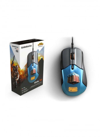 Rival 310 PUBG Edition Gaming Mouse 12.75x7.01x4.19cm Blue/Black/Yellow