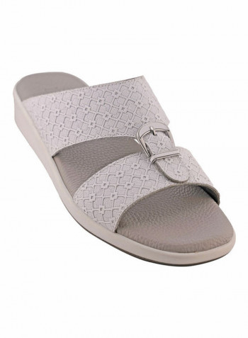 Comfortable Buckle Style Arabic Sandals White