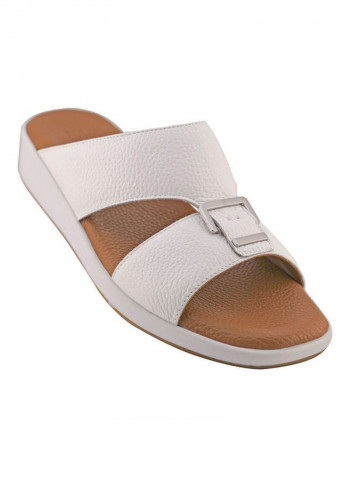 Comfortable Slip-On Arabic Sandals White
