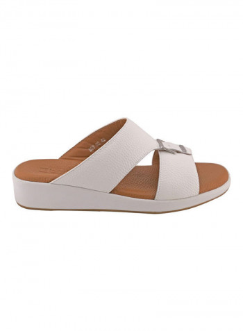 Comfortable Slip-On Arabic Sandals White