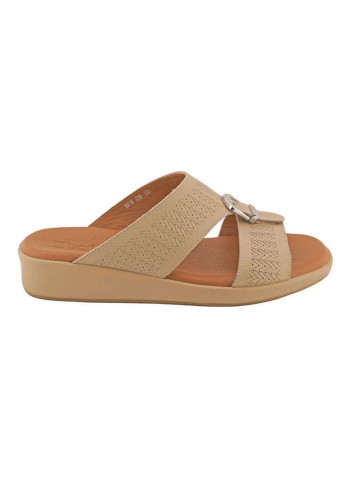 Comfortable Slip-On Arabic Sandals Beige