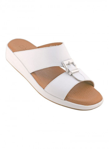 Comfortable Slip-On Arabic Sandals White
