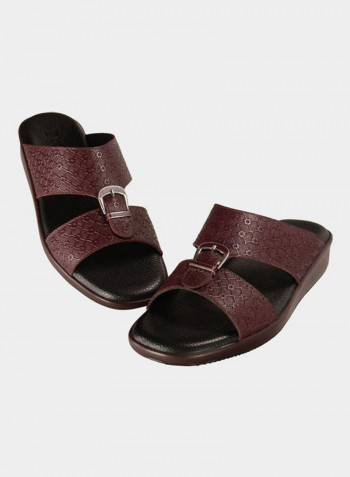 Comfortable Buckle Style Arabic Sandals Red