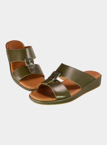 Comfortable Slip-On Arabic Sandals Green