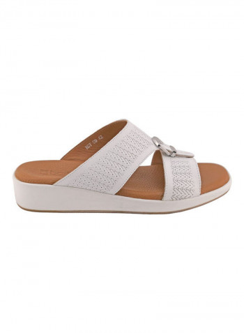 Comfortable Slip-On Arabic Sandals White
