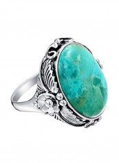 925 Sterling Silver Turquoise Moonstone Studded Ring
