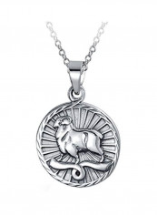 925 Sterling Silver Zodiac Sign Pendant Necklace