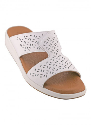 Comfortable Slip-On Arabic Sandals White