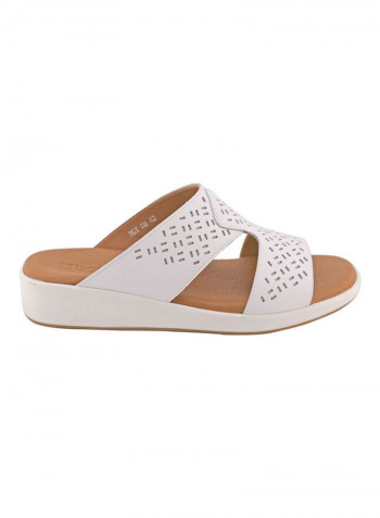 Comfortable Slip-On Arabic Sandals White