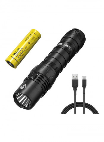 MH12S 1800 Lumen USB-C Rechargeable Flashlight Black 141millimeter