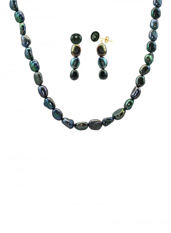 10 Karat Gold With Pearls Jewellery Set