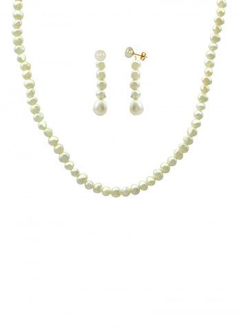 10 Karat Gold With Pearls Jewellery Set