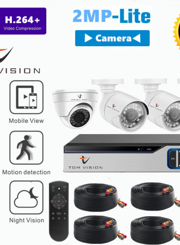 4-Piece FHD Surveillance Camera Set