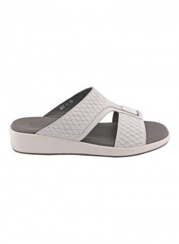 Comfortable Buckle Style Arabic Sandals White