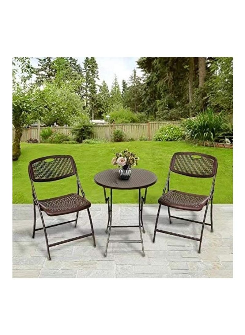 3-Piece Garden Chair With Table Brown