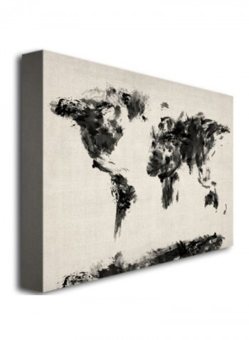 Abstract Map Of The World Canvas Wall Art multicolour 18 x 24inch