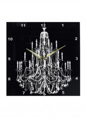 Chandelier Printed Wall Clock Black/White 13 x 13inch
