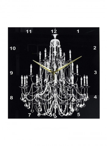 Chandelier Printed Wall Clock Black/White 13 x 13inch