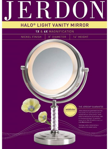 Vanity Mirror With Halo Light Gold 8inch