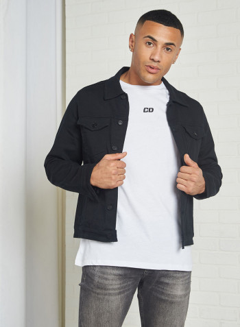 Back Print Cartel Long Sleeve Jackets Black