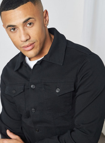 Back Print Cartel Long Sleeve Jackets Black