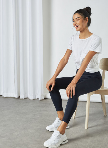 Look At Me Now Cropped Seamless Leggings Port Navy