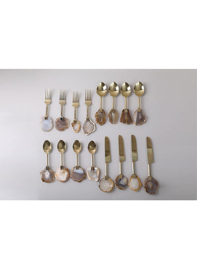 16-Piece Cutlery Set Gold