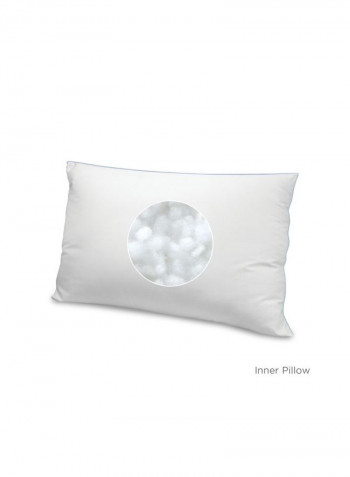 Bed Pillow With Pillowcase Set White/Taupe