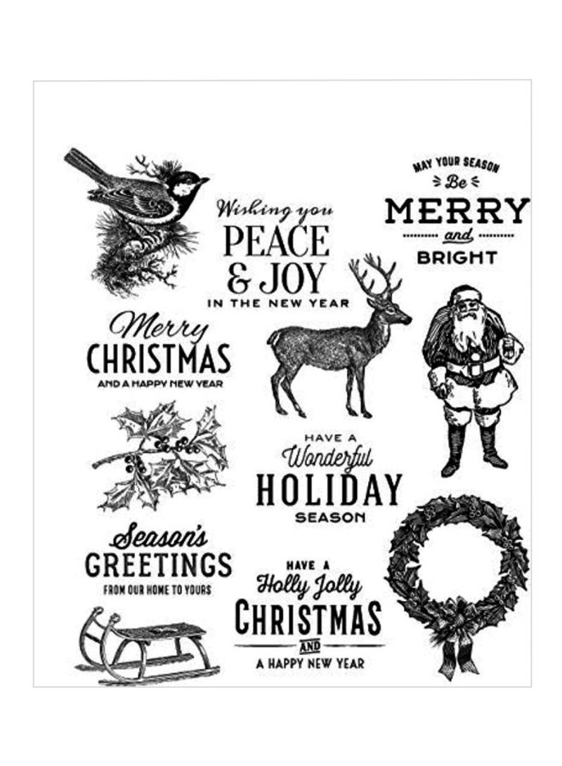 Merry Christmas Stamp Black/White