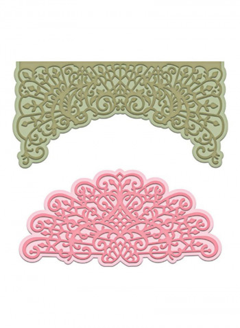 Decorative Medallion Emboss Die Cut Pink/Green