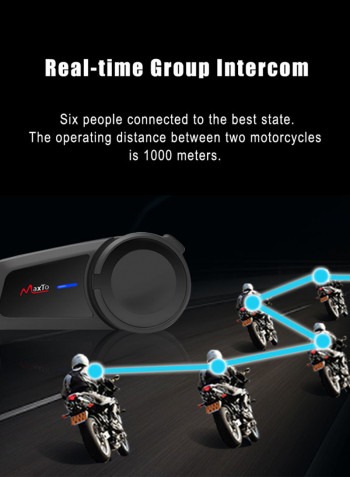 M2 Motorcycle Helmet Intercom Wireless In-Ear Earphones Black