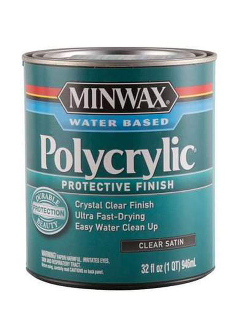 Water Based Polycrylic Protective Finish Polish Clear Satin 0.95L
