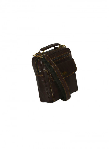 Genuine Leather Designer Travel Crossbody Bag Brown