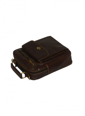 Genuine Leather Designer Travel Crossbody Bag Brown