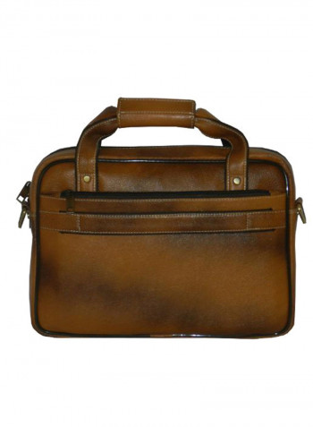 Leather Office Shoulder Bag Brown