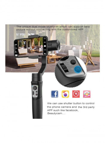 3-Axis Handheld Stabilizer For Samsung Galaxy S9+/S9/S8+/S8/S7/S6/Q2 Edge Black