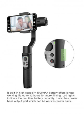 3-Axis Handheld Stabilizer For Samsung Galaxy S9+/S9/S8+/S8/S7/S6/Q2 Edge Black