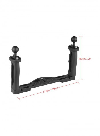 Dual Handle Aluminum Alloy Diving Camera Video Stabilizer Bracket Black