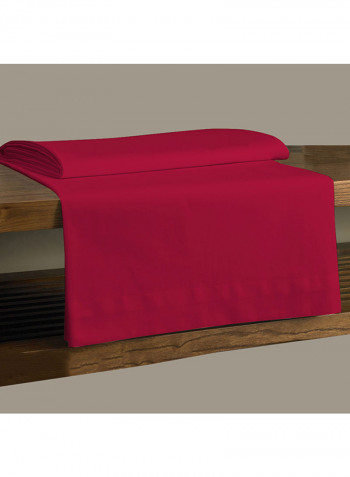 3-Piece Egyptian Cotton Flat Sheet And Pillowcase Set Cotton Hot Pink Super King