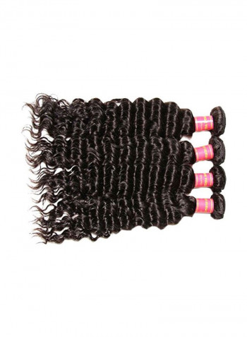 4-Piece Hair Extension Black 16inch
