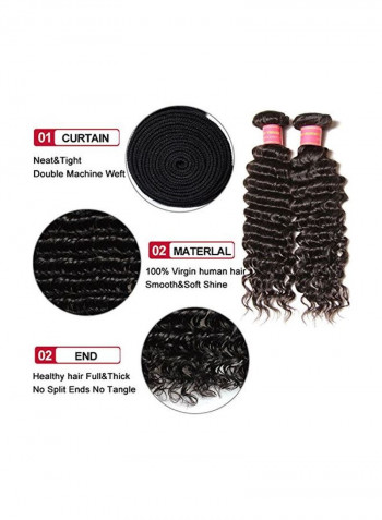 4-Piece Hair Extension Black 16inch