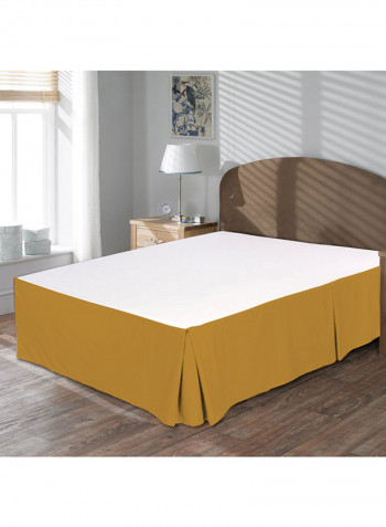 Egyptian Cotton Pleated Bed Skirt Cotton Yellow Super King